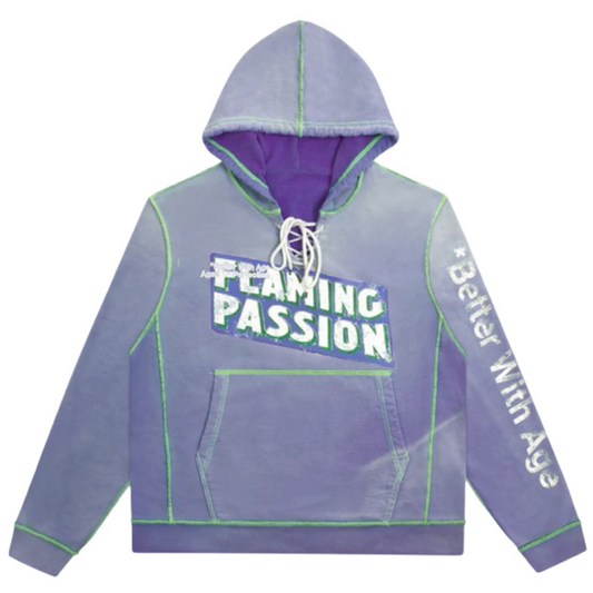 Better With Age Flaming Passion Hoodie Vintage Plum