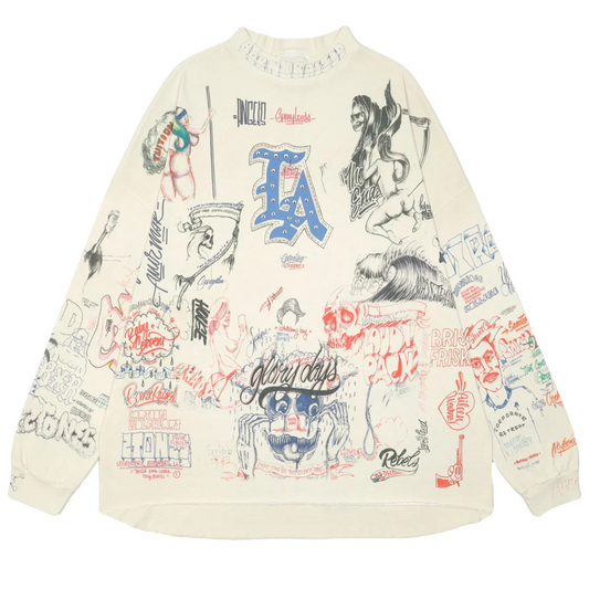 SAINT M×××××× BORN & RAISED Long Sleeve Tee