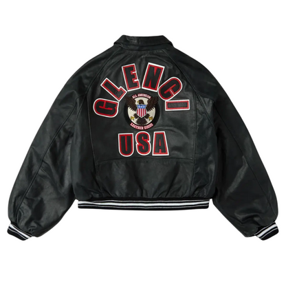 GV Gallery Raspberry Hills Varsity Leather Jacket