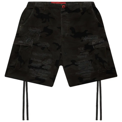 Hellstar Distressed Cargo Shorts Black