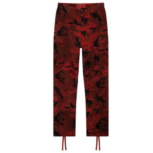Hellstar Distressed Cargo Pants Red