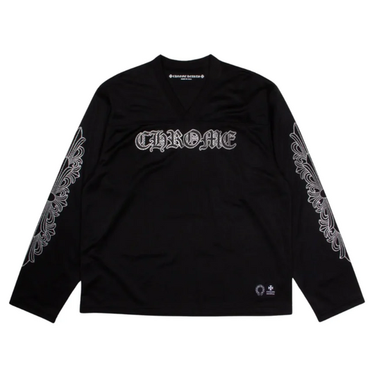 Chrome Hearts Floral Long Sleeve Jersey Black