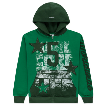Sp5der Triple 5 Stitch Zip Up Hoodie