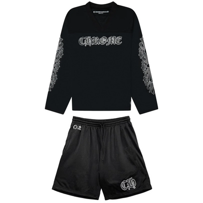 Chrome Hearts Floral Long Sleeve Jersey Set
