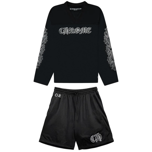 Chrome Hearts Floral Long Sleeve Jersey Set