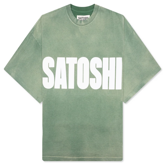 Satoshi Nakamoto Impact Logo Tee Green