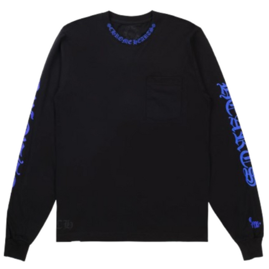 Chrome Hearts 1988 Neck Logo Long-Sleeve Tee Black/Blue