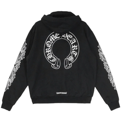 Chrome Hearts Horseshoe Logo ZIp Up Hoodie Black