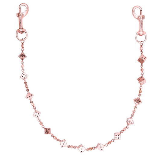 Starchain World Rose Gold Dice Wallet Chain Stoneless