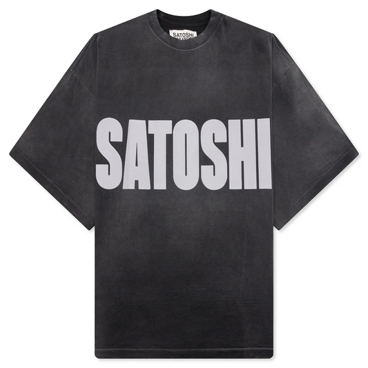 Satoshi Nakamoto Impact Logo Tee Black
