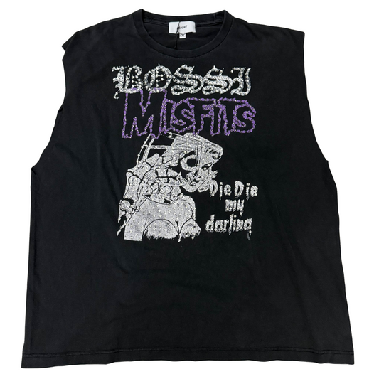 Bossi Misfits Rhinestone Vintage Cut Off Tee