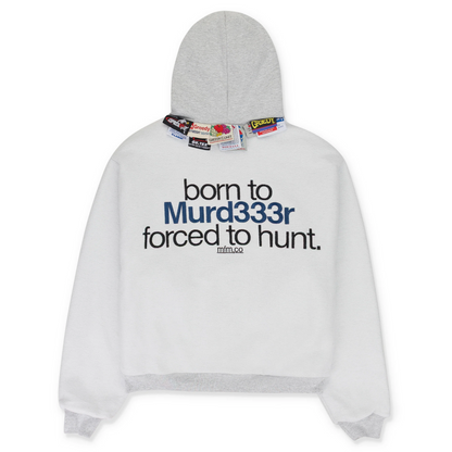 Murd333r FM x Greedy Unit Double Layer Hoodie Grey