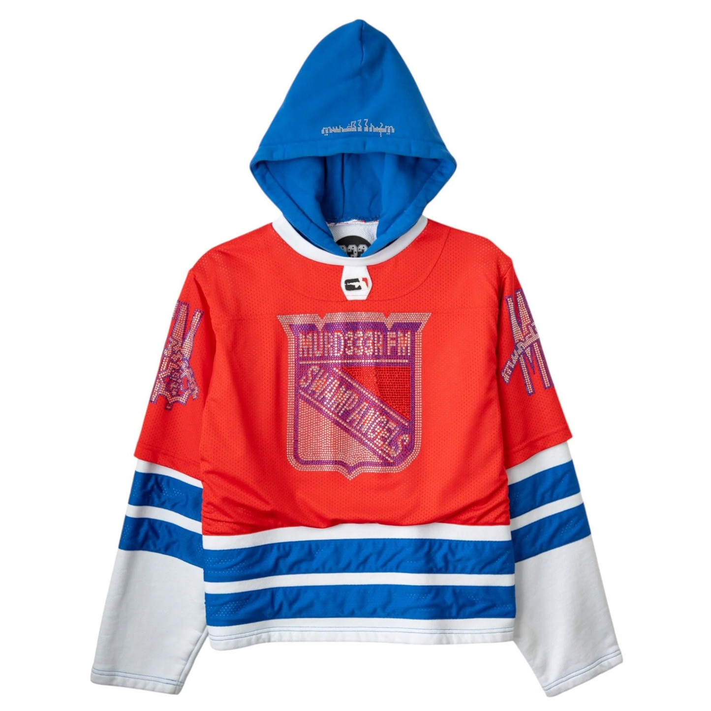 Murd333r FM Swamp Angels Rhinestone Logo Hooded Hockey Jersey Hoodie