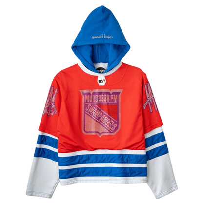 Murd333r FM Swamp Angels Rhinestone Logo Hooded Hockey Jersey Hoodie