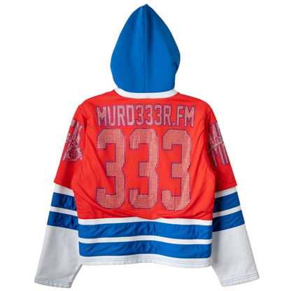 Murd333r FM Swamp Angels Rhinestone Logo Hooded Hockey Jersey Hoodie