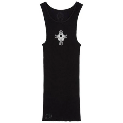 Chrome Hearts Hairy Cross Rib Tank Top Black