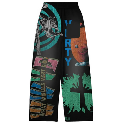 Vertabrae Wide Leg Sweatpants Black Montage
