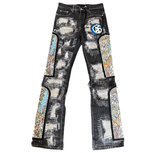 Who Decides War WDW Stained Glass Jeans '45' Patch Coal