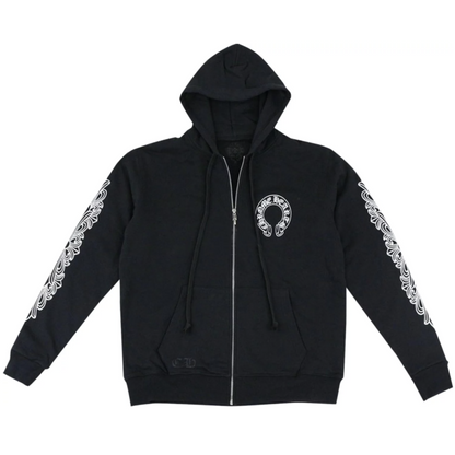 Chrome Hearts Horseshoe Logo ZIp Up Hoodie Black