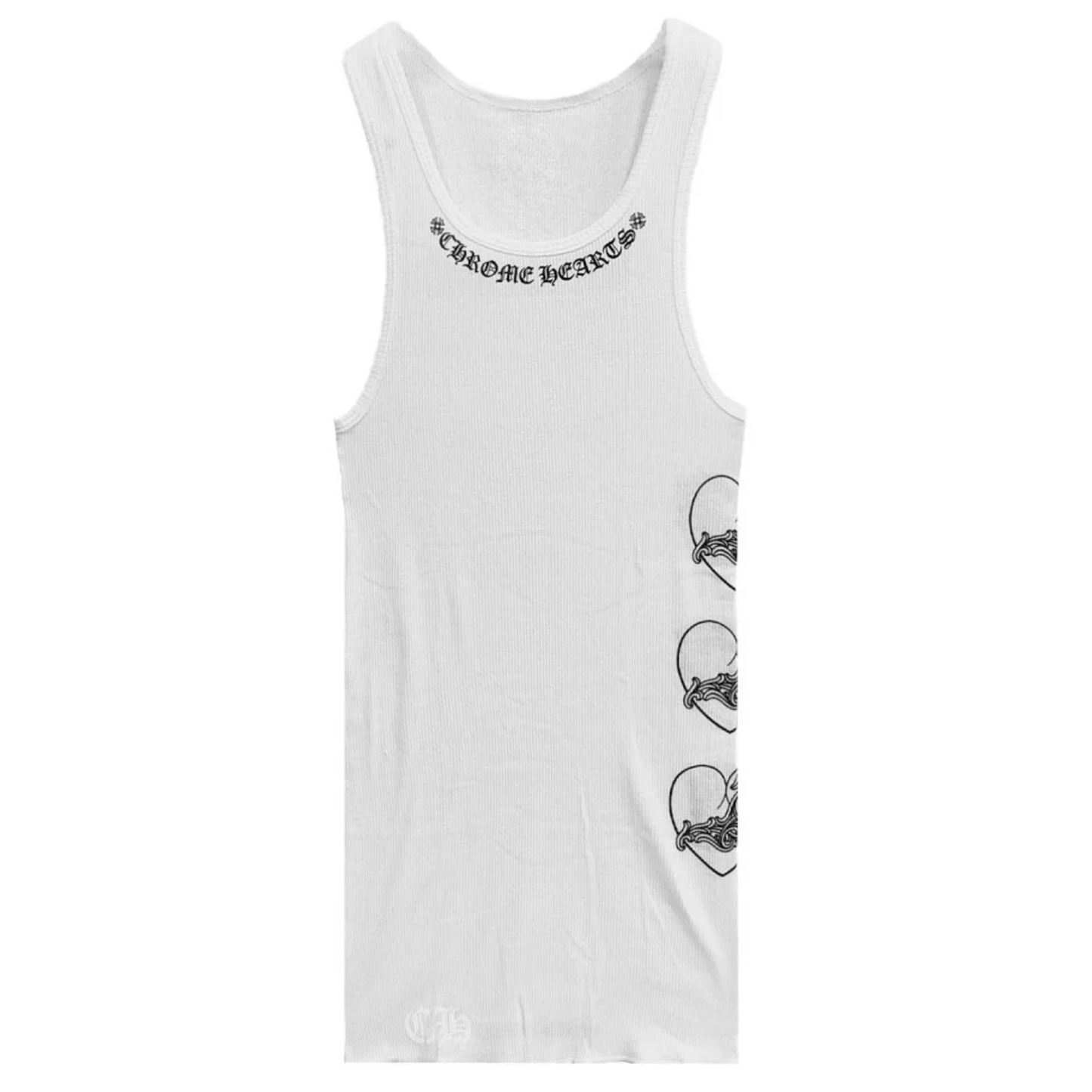 Chrome Hearts LOVE U Vine Heart White Rib Tank Top