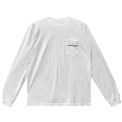 Chrome Hearts White USA Script Long Sleeve Tee
