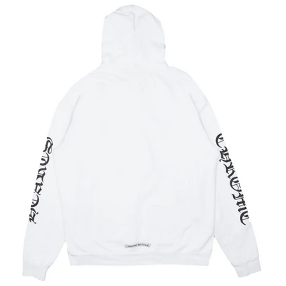 Chrome Hearts Script Logo Vertical Logo Hoodie White