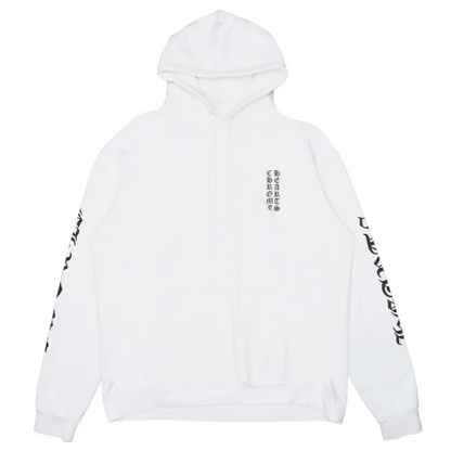 Chrome Hearts Script Logo Vertical Logo Hoodie White