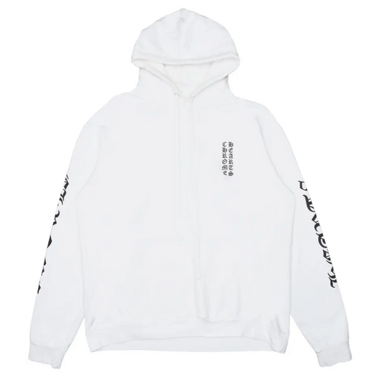 Chrome Hearts Script Logo Vertical Logo Hoodie White