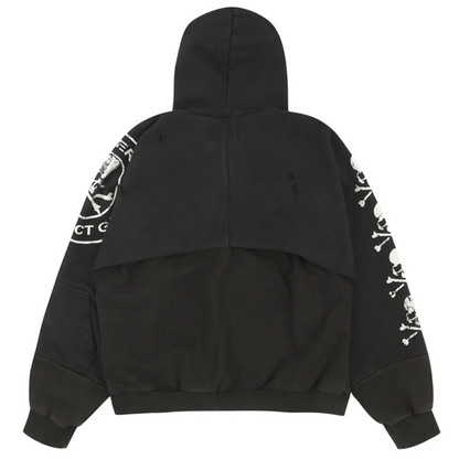Project G/R x Mastermind Reconstructed Folded Zip Hoodie Black