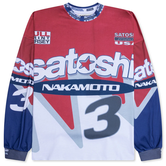 Satoshi Nakamoto Speedway Long Sleeve Jersey Red