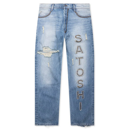 Satoshi Nakamoto Studded Cowboy Jeans