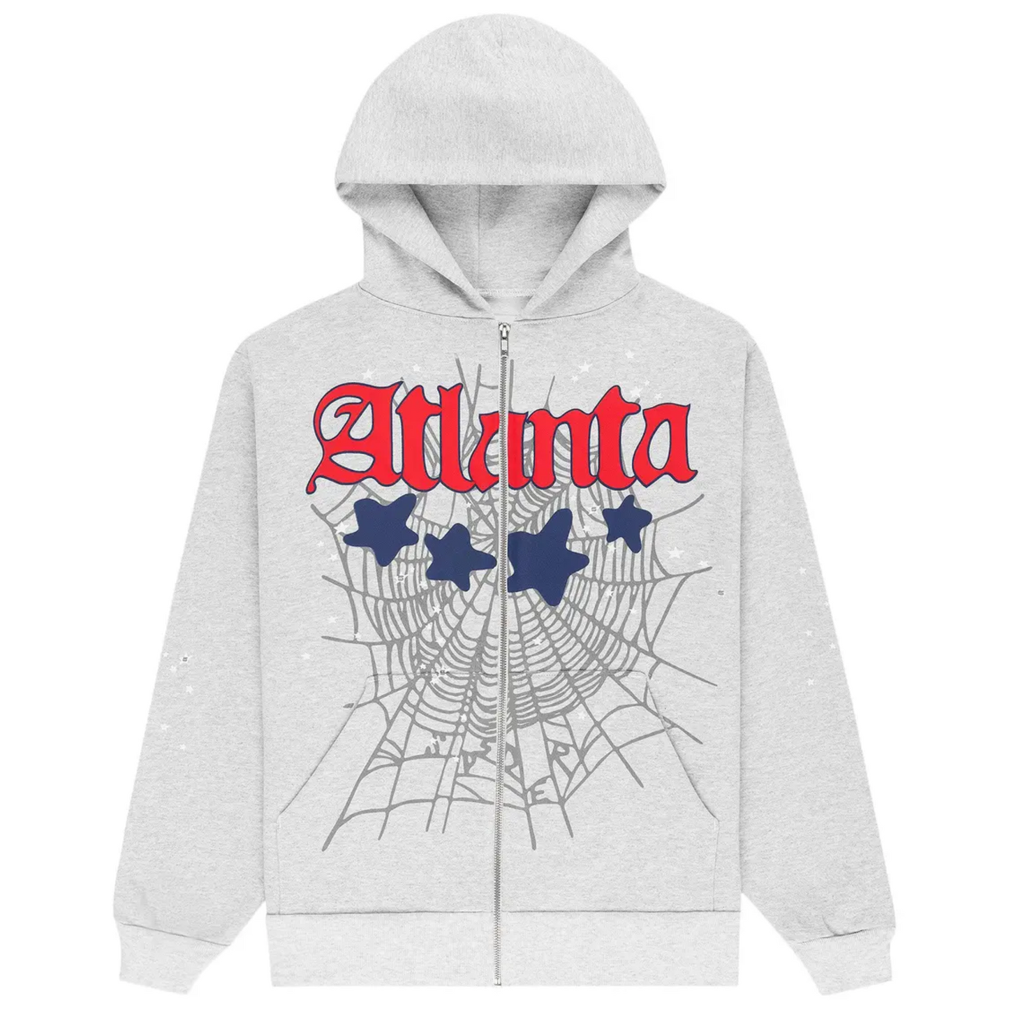 Sp5der Atlanta Zip Up Hoodie 'Grey'