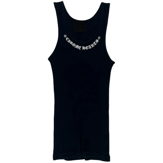 Chrome Hearts Neck Logo Scroll Rib Tank Black