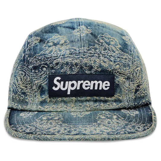 Supreme Bandana Jacquard Denim Camp Cap Blue