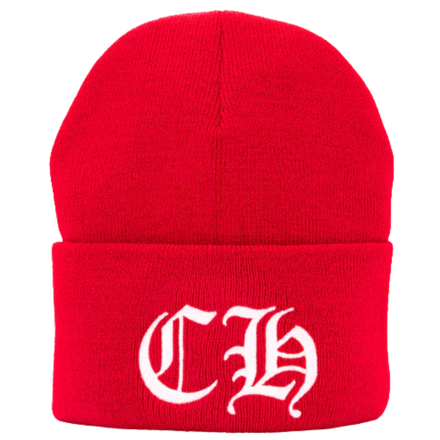 Chrome Hearts CH Logo Embroidered Red Beanie