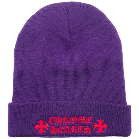 Chrome Hearts Logo Beanie Purple