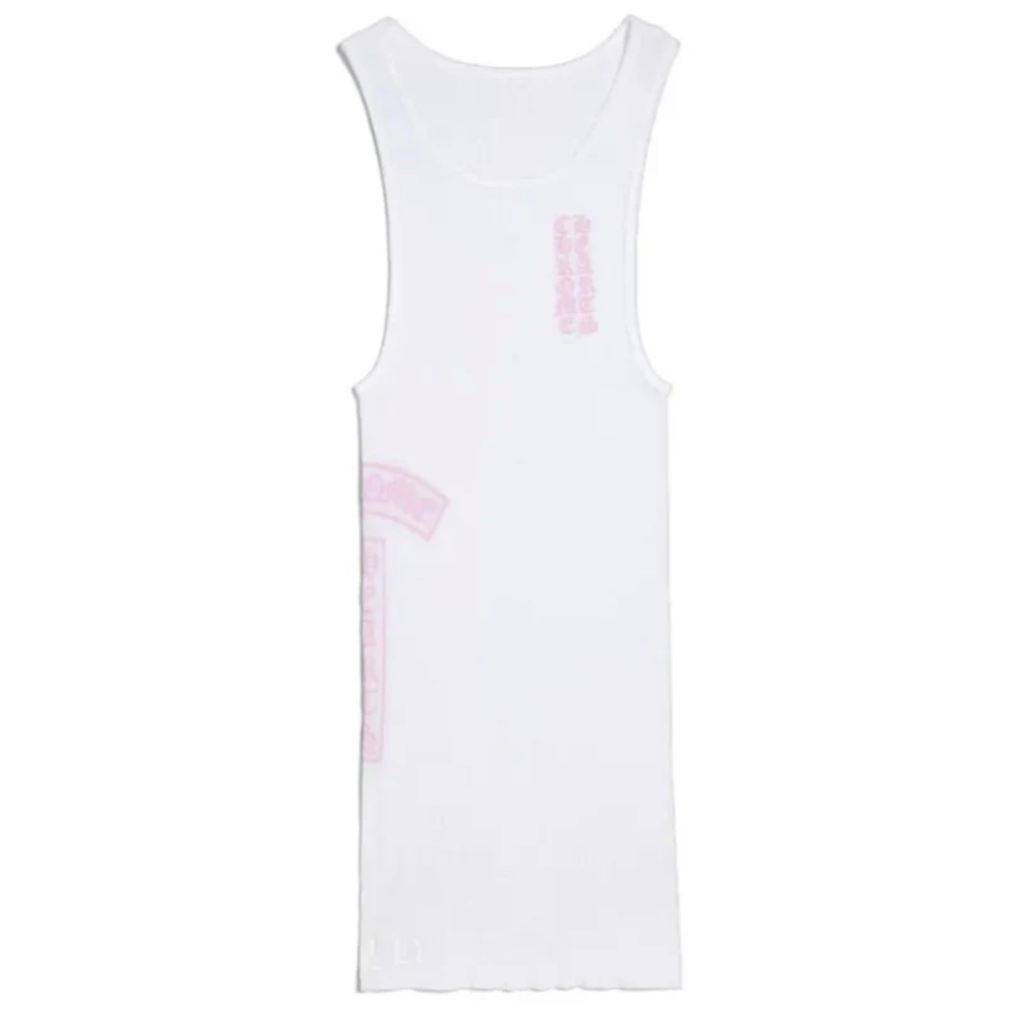 Chrome Hearts T Bar Rib Tank White/Pink