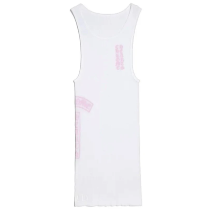 Chrome Hearts T Bar Rib Tank White/Pink