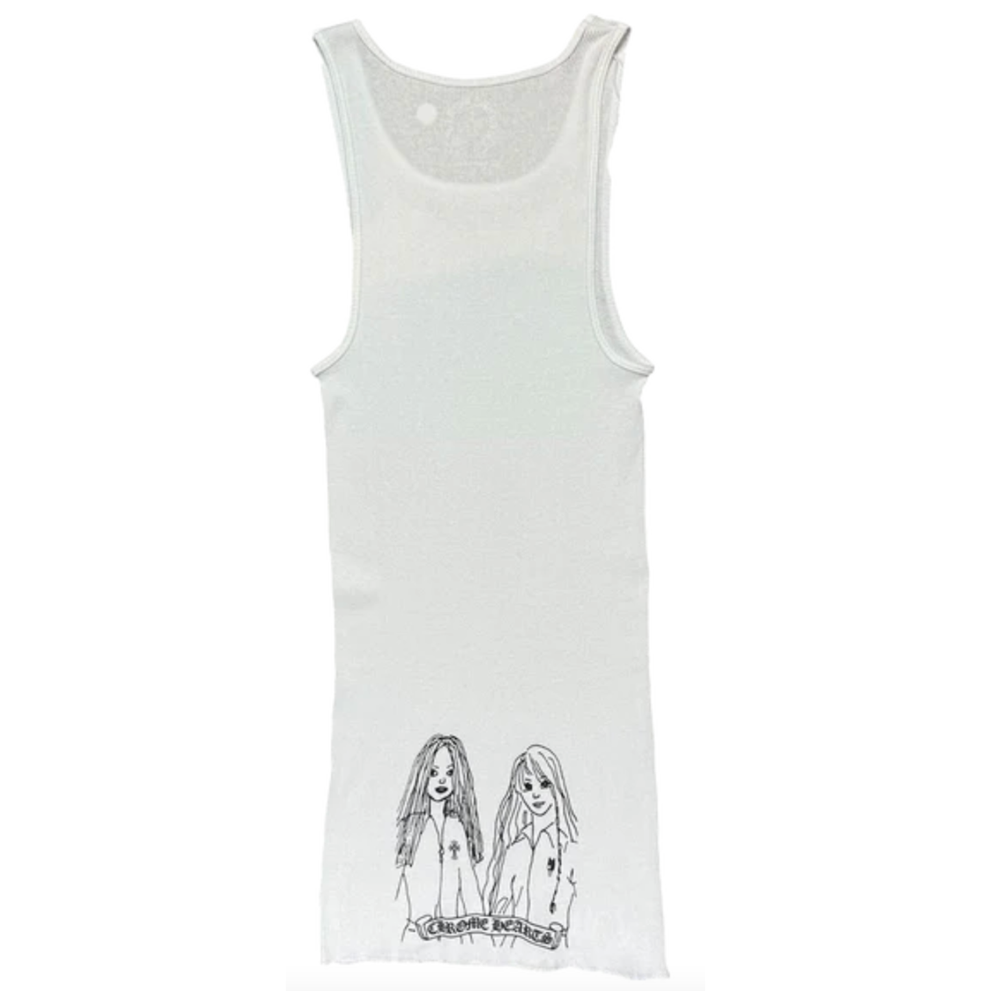 Chrome Hearts 2 Girls One Cup Rib Tank White