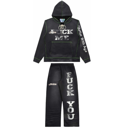 Better With Age Fuck Sweatsuit Faded Black