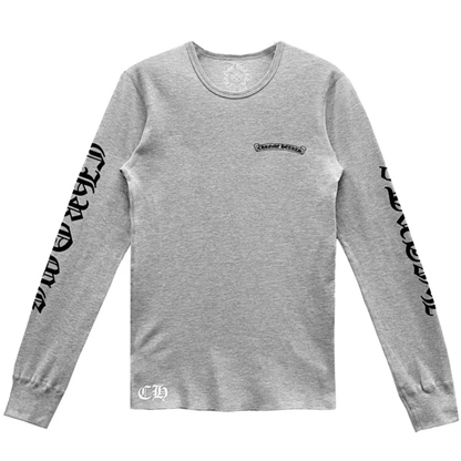 Chrome Hearts Scroll Logo Sleeve White Waffle Thermal Shirt