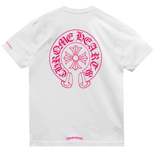 Chrome Hearts Horseshoe Logo Pocket Tee White/Pink