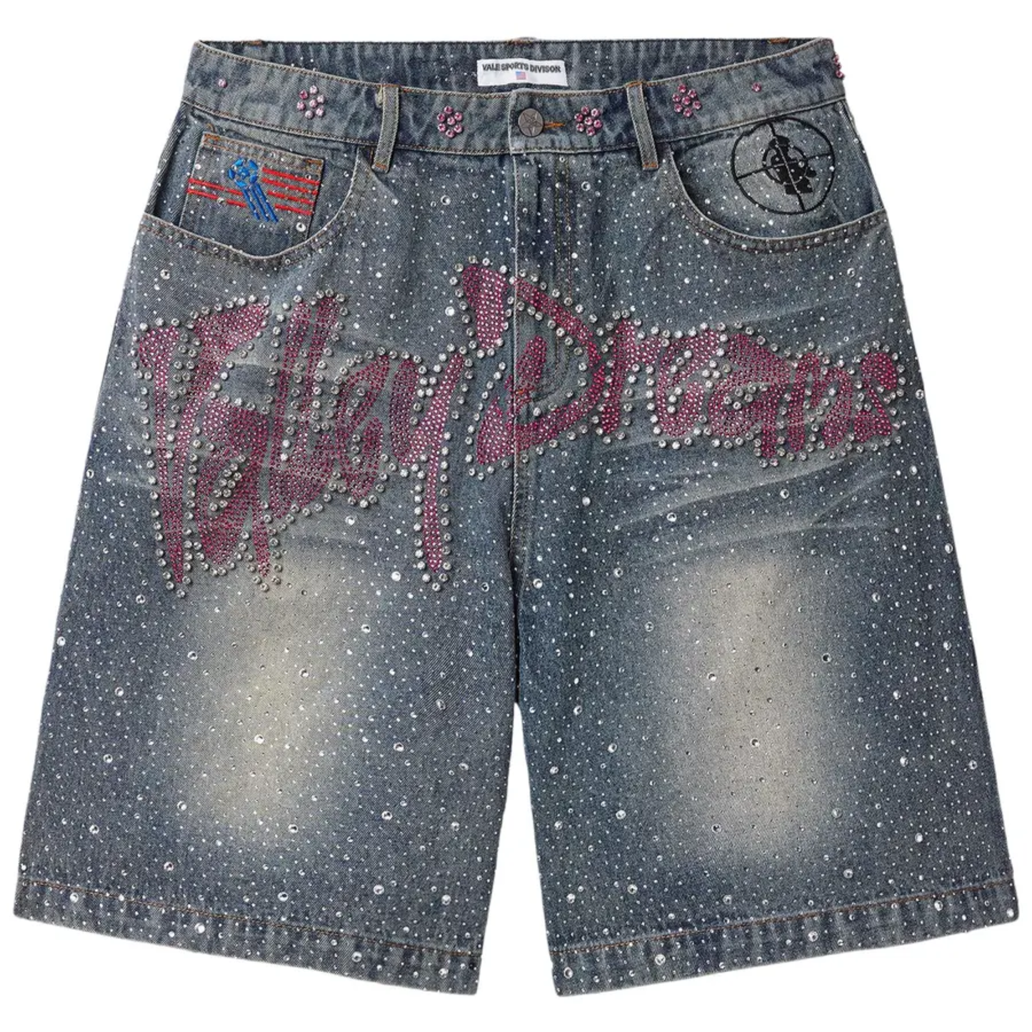 Vale Forever Iced Out Jorts 'Mid Blue'