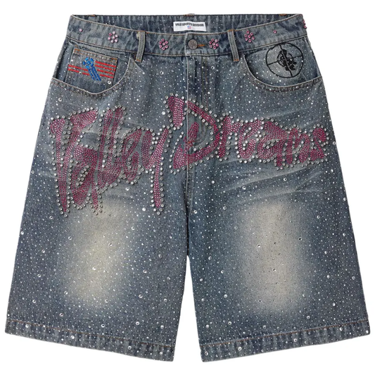 Vale Forever Iced Out Jorts 'Mid Blue'