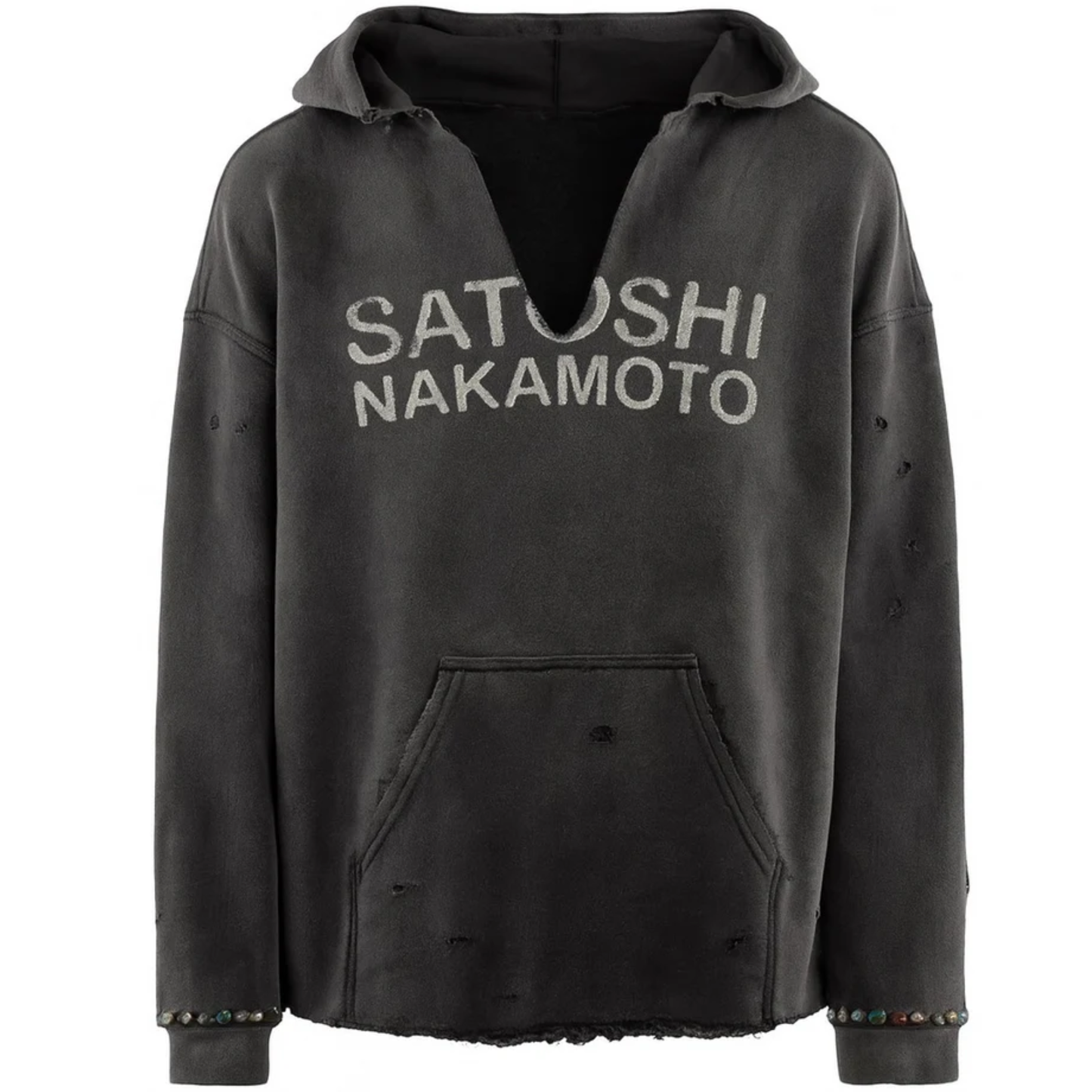 Satoshi Nakamoto Destructo Hoodie Wrist Studded