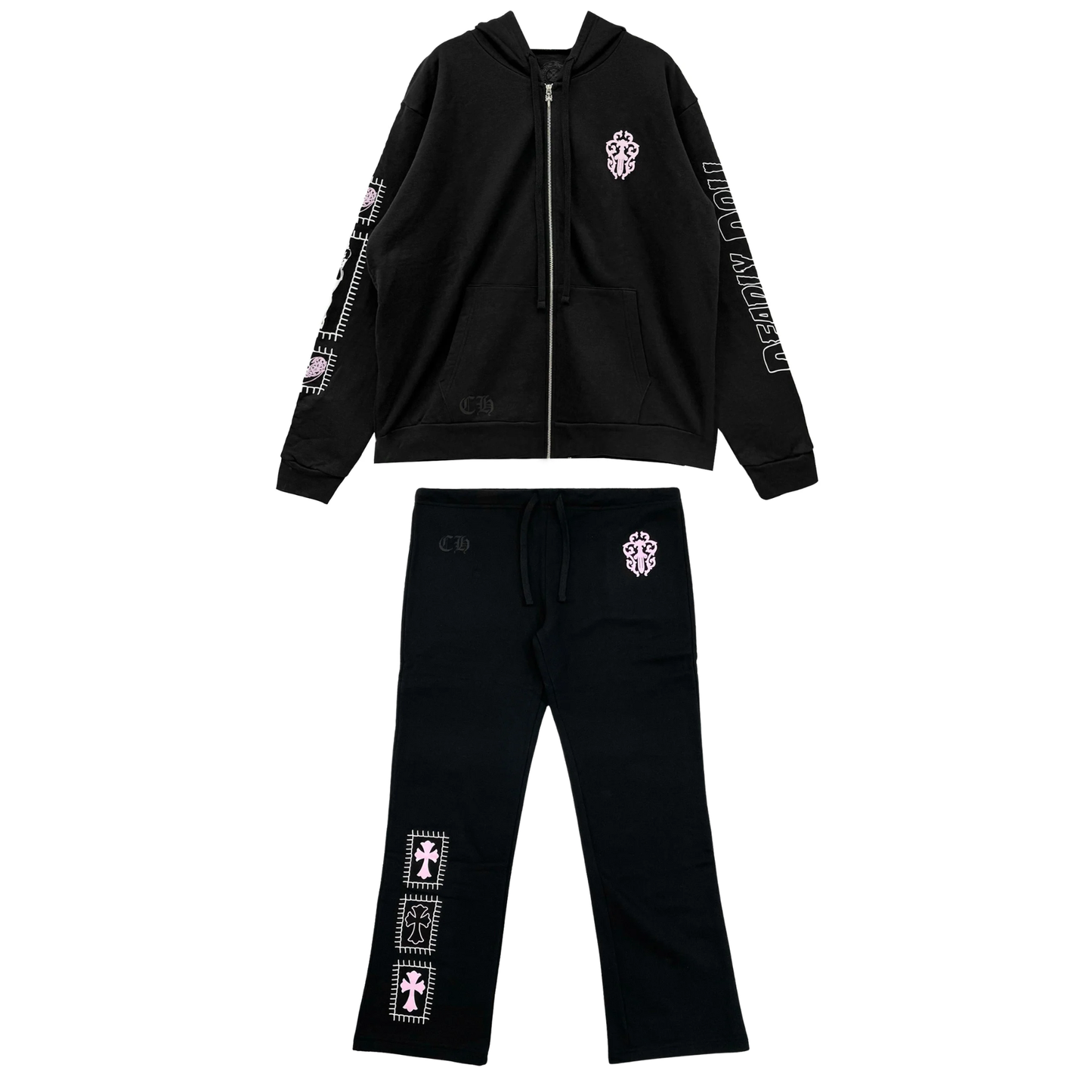 Chrome Hearts Deadly Doll Pink Dagger Logo Sweatsuit