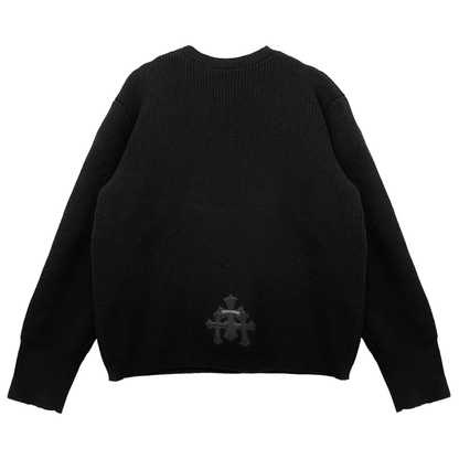 Chrome Hearts Triple Cross Patch Scroll Cashmere Sweater