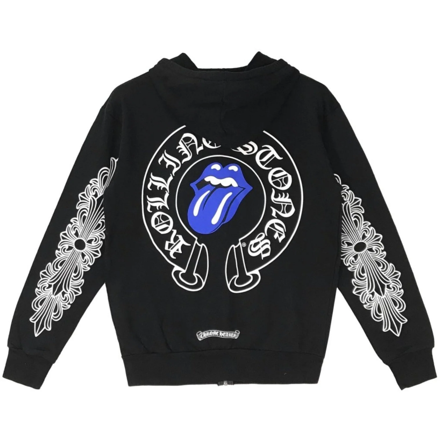 Chrome Hearts Rolling Stone Horseshoe Logo Zip Up Hoodie