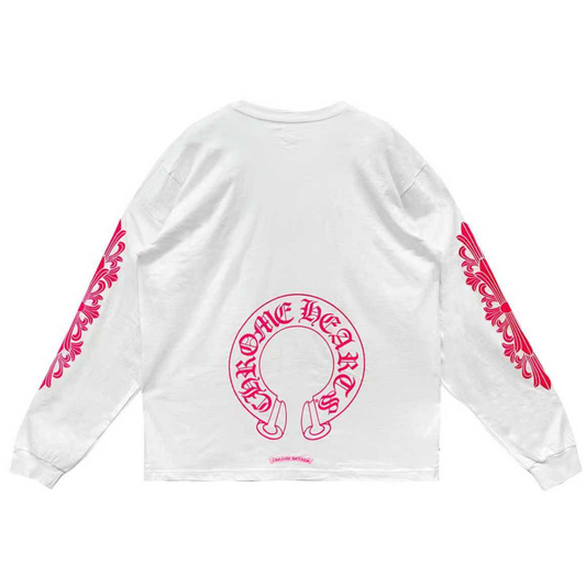 Chrome Hearts Horseshoe Long-Sleeve Tee White