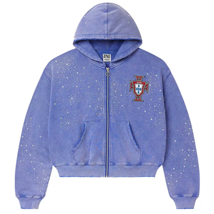 Vale Forever Sun Clustered Zip Up Hoodie Blue